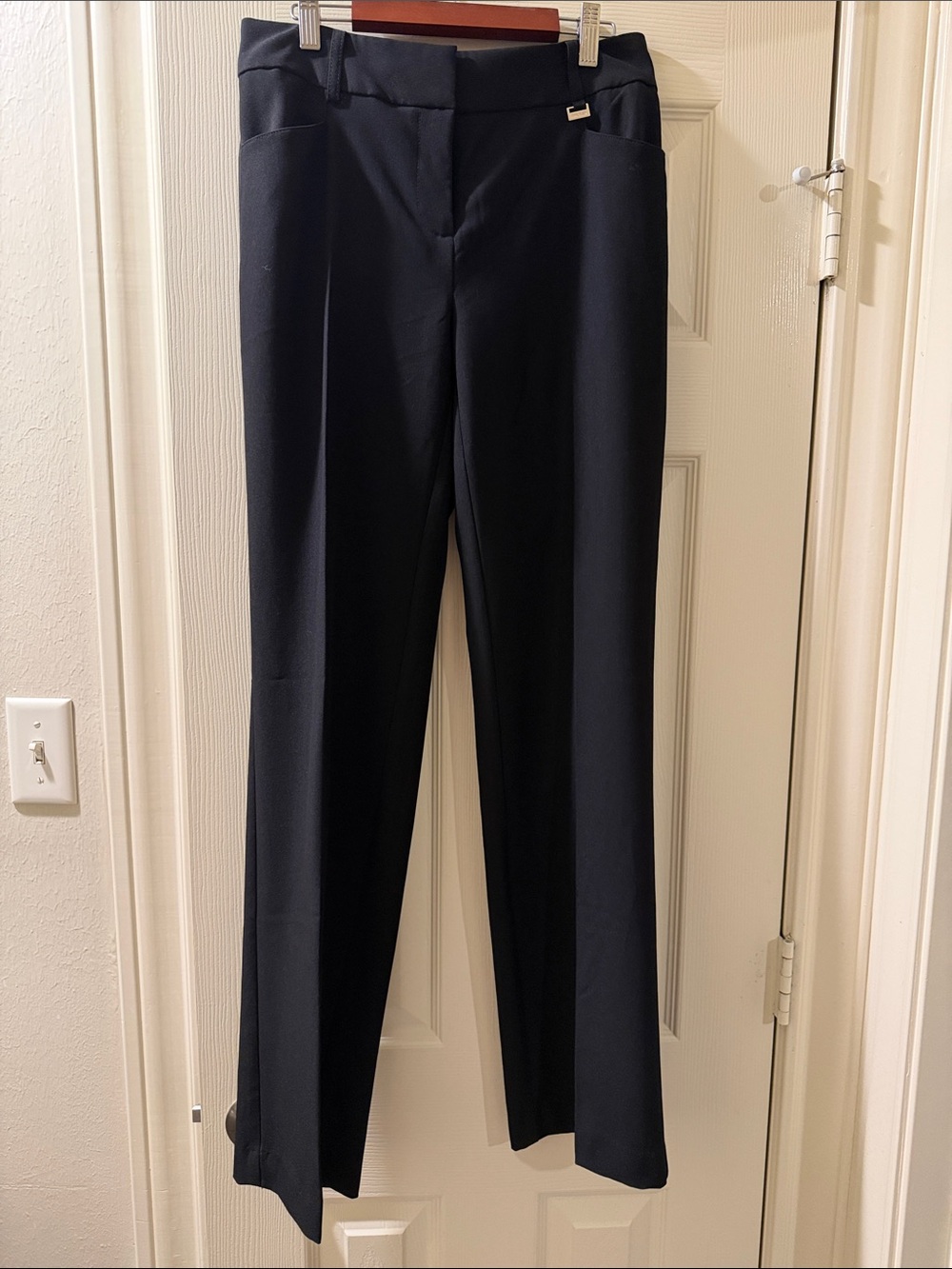 Anne Klein Black Wide-Leg Dress Pants